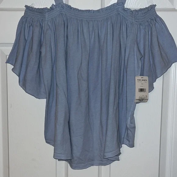 NWT Free People Darling Off-Shoulder Shirt sz Large - Picture 5 of 10
